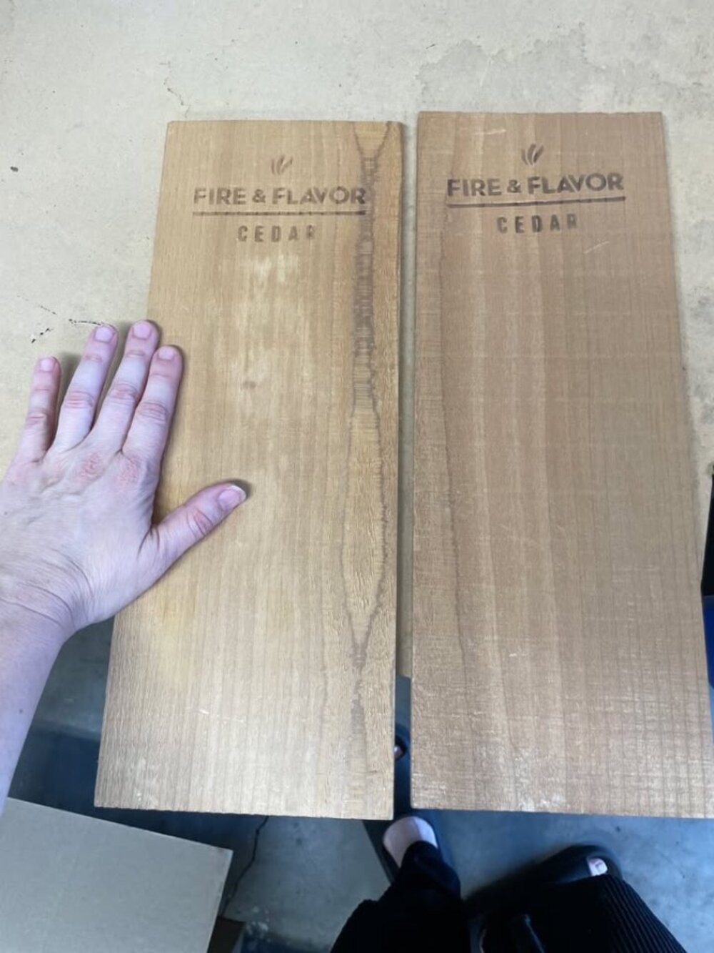 Set of 2 "Fire & Flavor" all natural cedar grilling planks